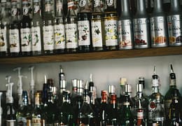 wine bottle on table