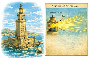 A diagram of the Pharos of Alexandrea.