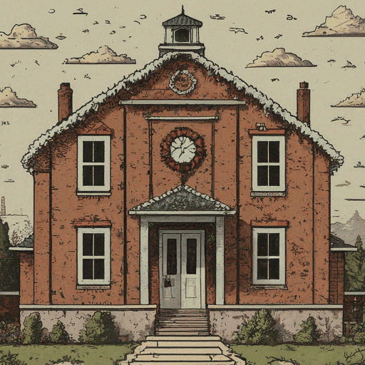 An image of an old fashioned school house.