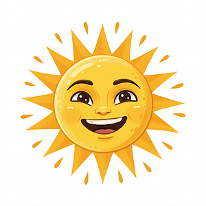 A big Sun with a big smile and pretty eyes.