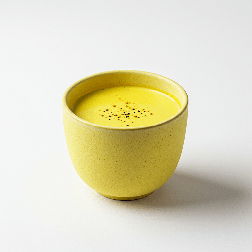 A glass of turmeric milk.