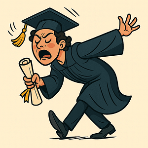 A graduate taking a ridiculous bow!