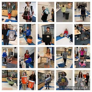 A group of odd "backpacks" for Anything but a backpack day.