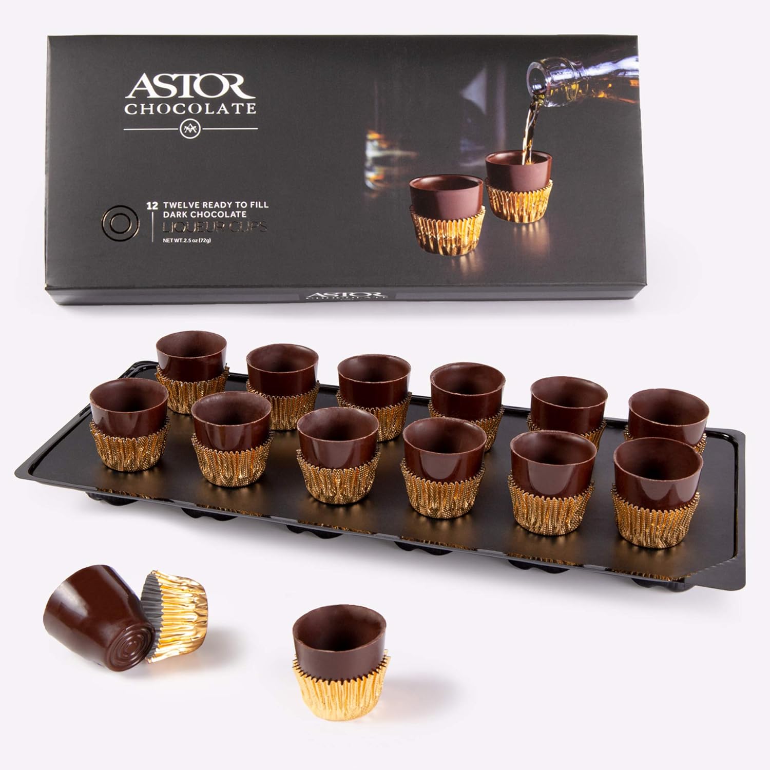 Adorable dark chocolate chot glasses with collars.