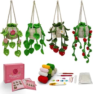 Crochet hanging plant kit